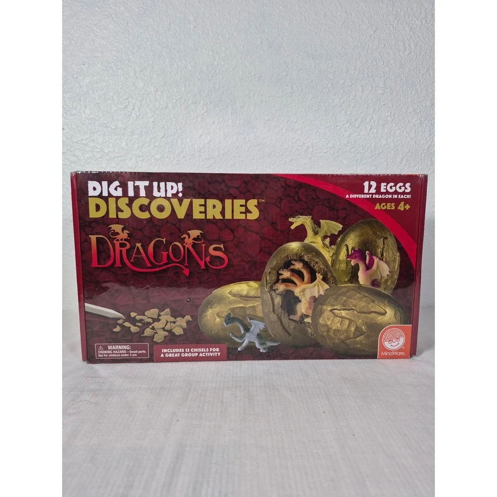 MindWare Dig It Up Discoveries Dragons Excavation Kit 12 Eggs STEM Toy New
